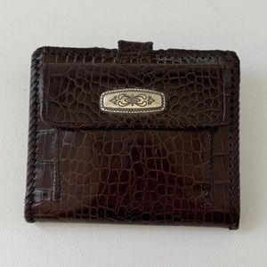 Brighton Tiger Eye Croco Wallet, 89208 Dark Brown